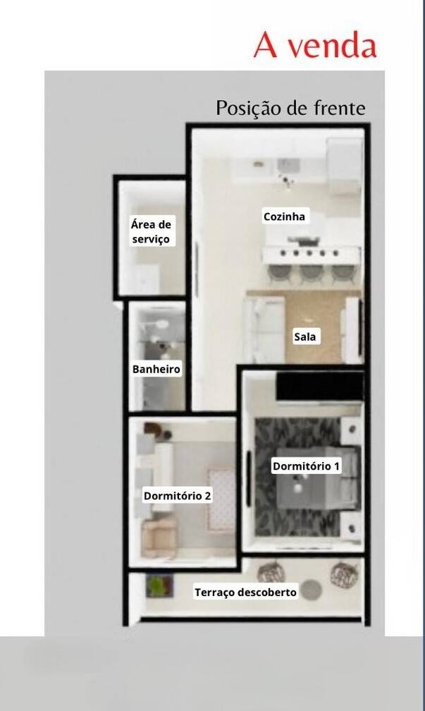 Apartamento à venda com 2 quartos, 44m² - Foto 9