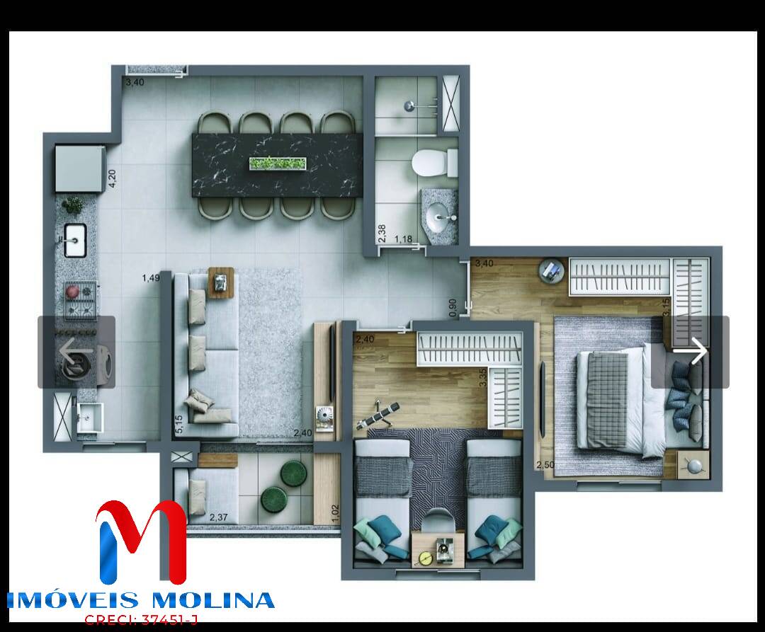 Apartamento à venda com 2 quartos, 51m² - Foto 10