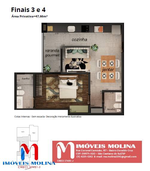 Apartamento à venda com 2 quartos, 55m² - Foto 4